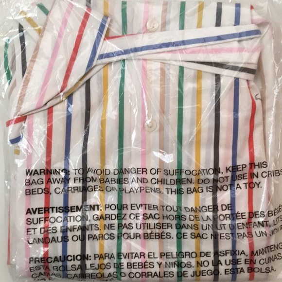 J Crew Rainbow striped tie in front shirt size small - Picture 7 of 8